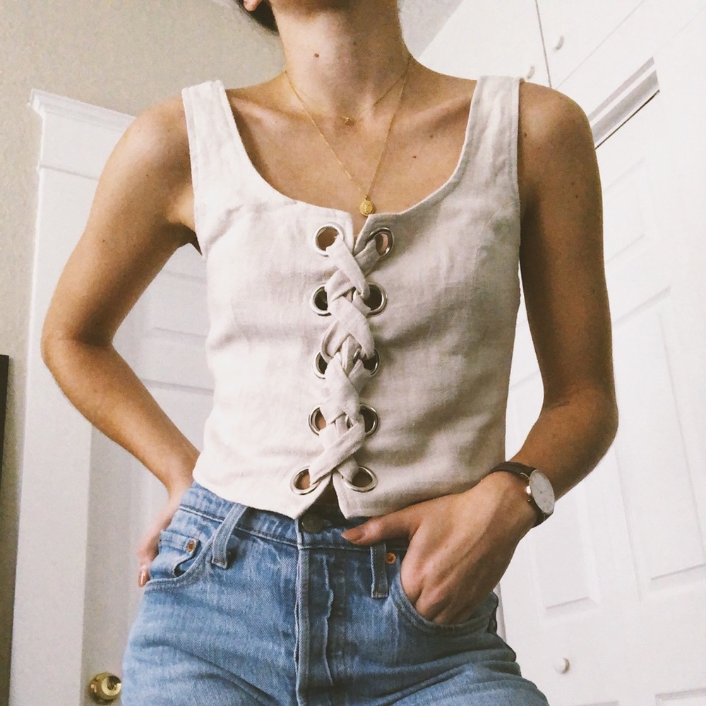 Pacsun tie front crop